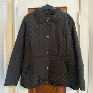 Ralph Lauren Quilted Black Coat, Size 1X